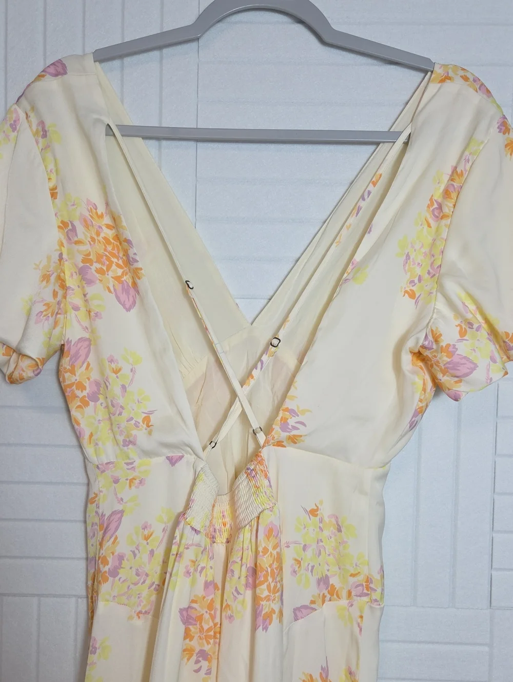 Free People Floral Open Back Maxi Dress Size L